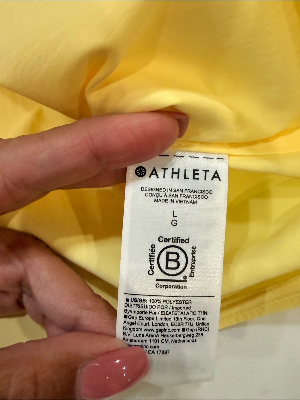 NWT – Athleta Midday Cropped Poplin Shirt – Citron – Large - Picture 7 of 9